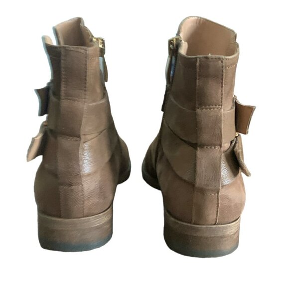 New w/o Box Franco Sarto Kacey Leather Ankle Boot Strap Accent Sz 6M Brown 119B - Picture 6 of 10